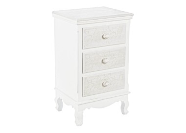 CLORINE 3 DRAWER CHEST IN BIZZOTTO WHITE WOOD