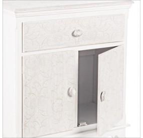 CLORINE CABINET OF DRAWERS 1 DOOR 1 DRAWER IN WHITE WOOD BIZZOTTO