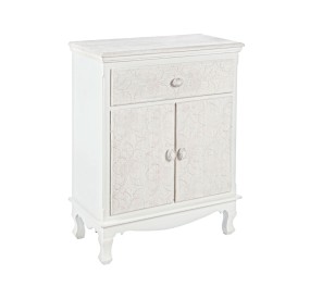 CLORINE CABINET OF DRAWERS 1 DOOR 1 DRAWER IN WHITE WOOD BIZZOTTO