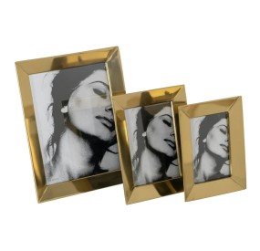 GOLD STAINLESS STEEL PHOTO FRAME 13x18cm