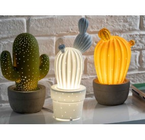 BRANDANI PORCELAIN CACTUS LAMP H.33cm