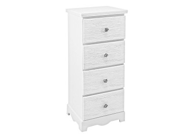 BLANC CHEST OF 4 DRAWERS IN BIZZOTTO WHITE WOOD