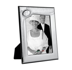 KAT10 GIEMME SILVER METAL 25th ANNIVERSARY PHOTO FRAME 15x20CM