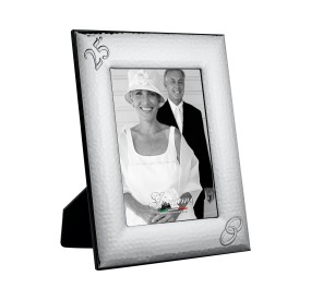 KAT01A GIEMME SILVER METAL 25th ANNIVERSARY PHOTO FRAME