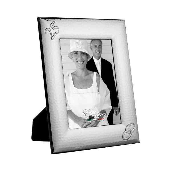 KAT01A GIEMME SILVER METAL 25th ANNIVERSARY PHOTO FRAME