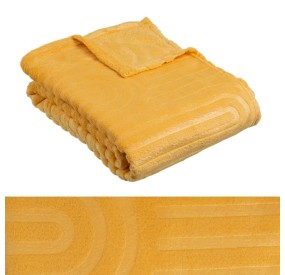 OCHER FLANNEL BLANKET 130X160cm