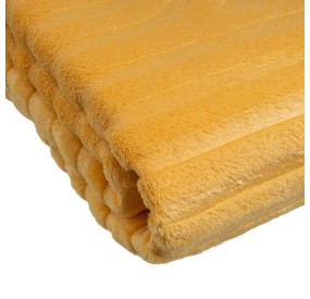 OCHER FLANNEL BLANKET 130X160cm