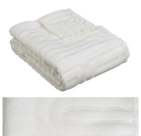 WHITE FLANNEL BLANKET 130X160cm