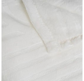 WHITE FLANNEL BLANKET 130X160cm