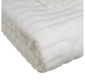 WHITE FLANNEL BLANKET 130X160cm