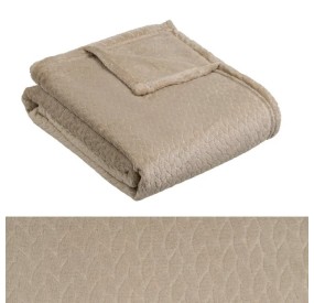 COPERTA TAUPE IN FLANELLA 130X160cm