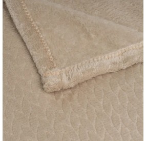 COPERTA TAUPE IN FLANELLA 130X160cm