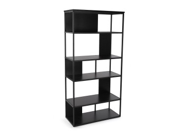 BLACK METAL OBJECT SHELF 5 SHELVES 80x36 H160cm VERSA