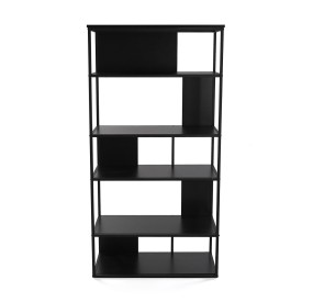 BLACK METAL OBJECT SHELF 5 SHELVES 80x36 H160cm VERSA