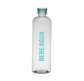 POLYESTERENE DRINK WATER BOTTLE 1500ML 1.5LT H2O BLUE CAP