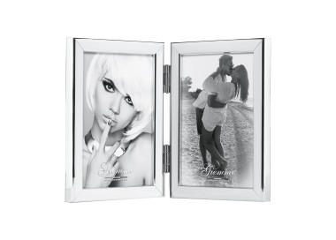 DOUBLE PHOTO FRAME POLISHED ALUMINUM GIEMME