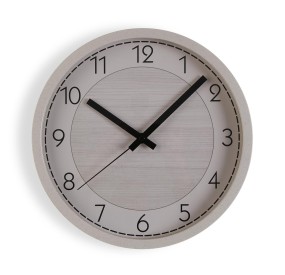 ROUND WHITE WOOD WALL CLOCK DIAMETER 30cm