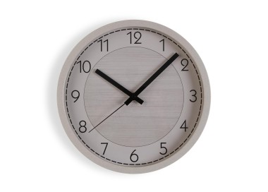 ROUND WHITE WOOD WALL CLOCK DIAMETER 30cm