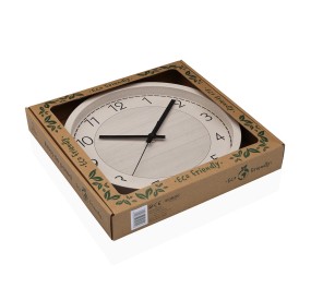 ROUND WHITE WOOD WALL CLOCK DIAMETER 30cm