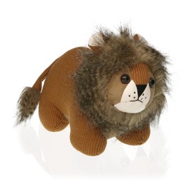 LION PLUSH TOY WITH FABRIC ANIMAL HOLDER STOP