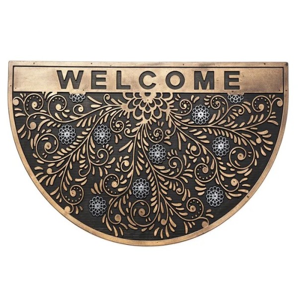 HALF MOON RUBBER DOORMAT 75 X 45cm