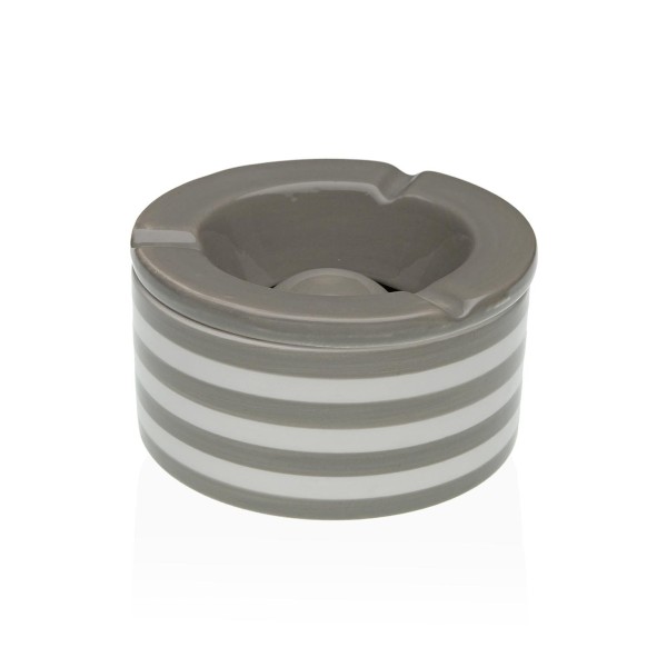 STRIPED ASHTRAY IN GRAY DOLOMITE 6x11CM