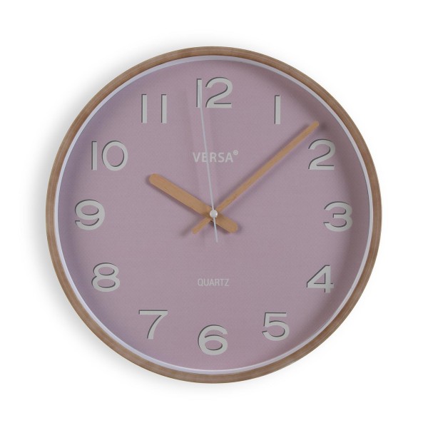 ROUND WALL CLOCK IN LILAC WOOD DIAMETER 30cm