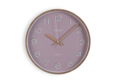 ROUND WALL CLOCK IN LILAC WOOD DIAMETER 30cm