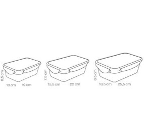 SET OF 3 RECTANGULAR CONTAINERS TO SAVE FRESHNESS TESCOMA