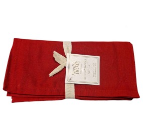 COPPIA TOVAGLIOLI ROSSO 42x42cm 100% COTONE LAVILLA HOME