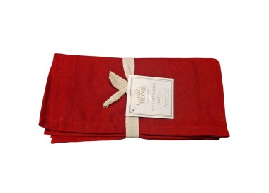 COPPIA TOVAGLIOLI ROSSO 42x42cm 100% COTONE LAVILLA HOME