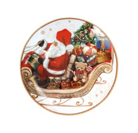 PIATTO PORTATA NATALIZIO CHRISTMAS BIANCO BRANDANI PORCELLANA DIAMETRO 30CM