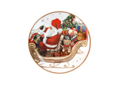 PIATTO PORTATA NATALIZIO CHRISTMAS BIANCO BRANDANI PORCELLANA DIAMETRO 30CM