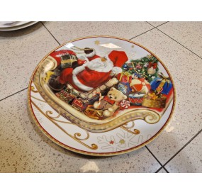 WHITE CHRISTMAS BRANDANI PORCELAIN CHRISTMAS SERVING PLATE DIAMETER 30CM