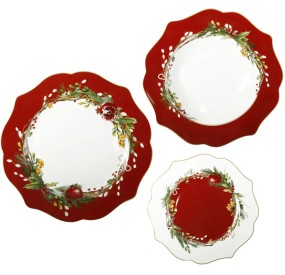 CAROL DISH SET 18 PIECES CHRISTMAS CHRISTMAS BRANDANI PORCELAIN