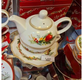 TEAPOT + CAROL CUP CHRISTMAS DECORATIONS CHRISTMAS BRANDANI PORCELAIN