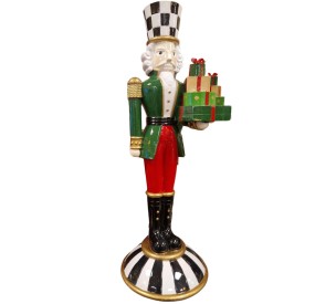 RED AND GREEN POLYRESIN CHRISTMAS SOLDIER HEIGHT 41CM