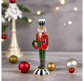 RED AND GREEN POLYRESIN CHRISTMAS SOLDIER HEIGHT 30CM