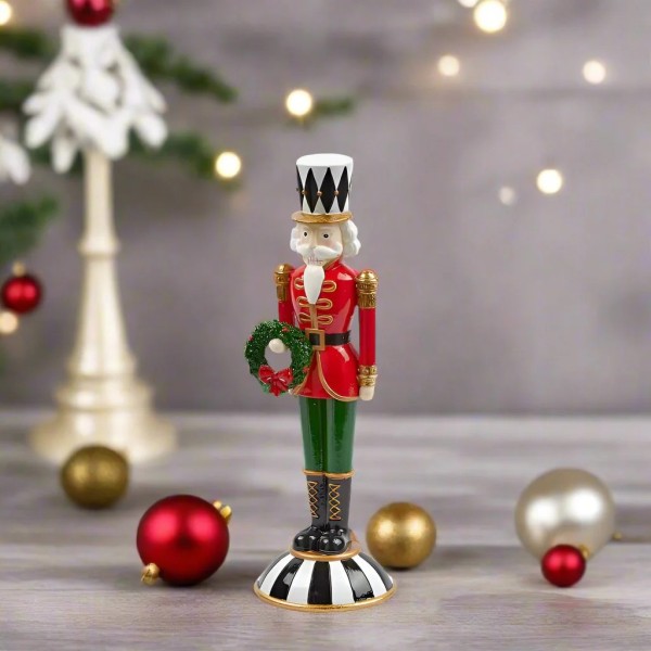 RED AND GREEN POLYRESIN CHRISTMAS SOLDIER HEIGHT 30CM