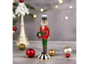 RED AND GREEN POLYRESIN CHRISTMAS SOLDIER HEIGHT 30CM