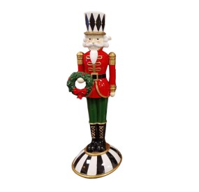 RED AND GREEN POLYRESIN CHRISTMAS SOLDIER HEIGHT 30CM