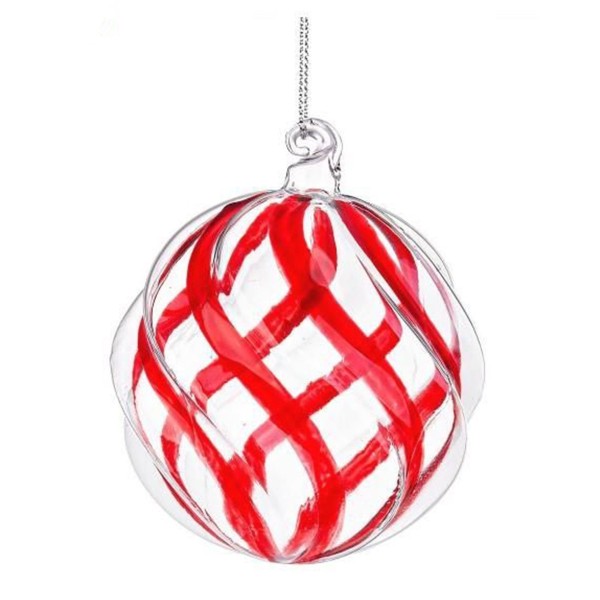 TRANSPARENT RED CRYSTAL SPHERE BALL DIAMETER 8CM