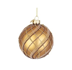 GOLD TWIST SPHERE BALL DIAMETER 8CM