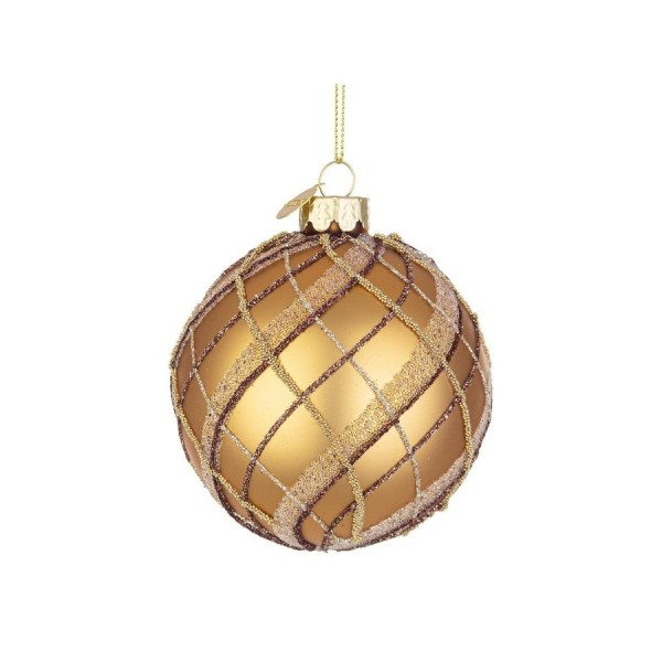 GOLD TWIST SPHERE BALL DIAMETER 8CM