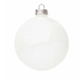 GLOSSY WHITE SPHERE BALL DIAMETER 8CM