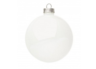 GLOSSY WHITE SPHERE BALL DIAMETER 8CM