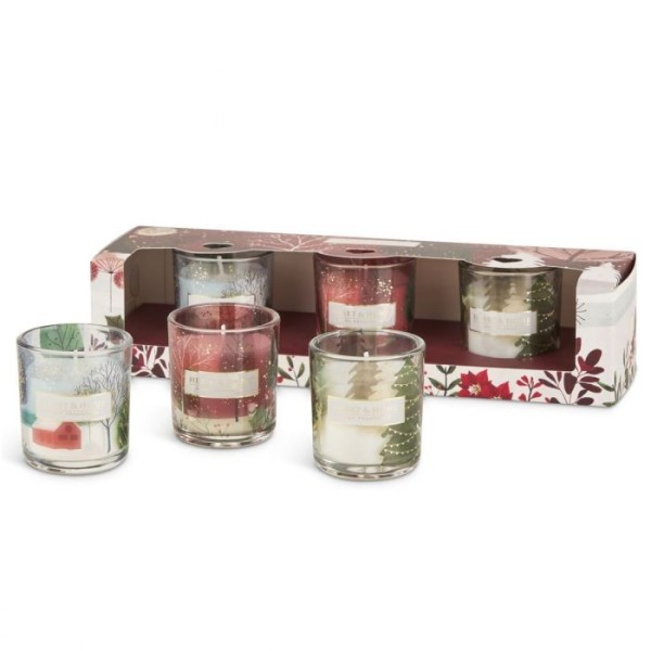 COFANETTO 3 CANDELE NATALIZIE 45G HEART&HOME