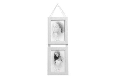 DOUBLE WALL PHOTO FRAME WHITE WOOD GIEMME 10x15cm