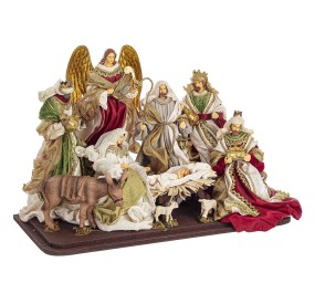 PRESEPE STATICO NATIVITA' RAPHAEL STAND 51x38H RESINA E CANAPA