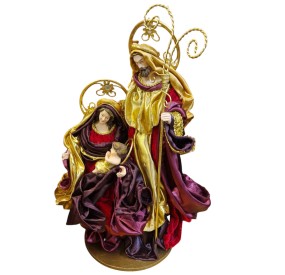 STATIC NATIVITY BAROQUE BURGUNDY H.32cm